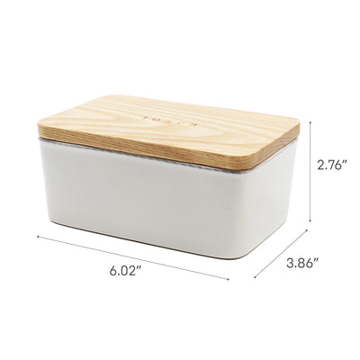 product image for tosca ceramic butter dish white by yamazaki yama 3098 2 13