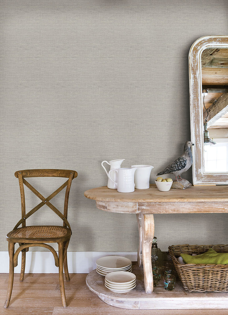 media image for Agave Grey Faux Grasscloth Wallpaper from the Thoreau Collection by Brewster 259