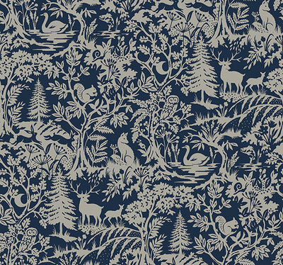 product image of Alrick Navy Forest Venture Wallpaper 54