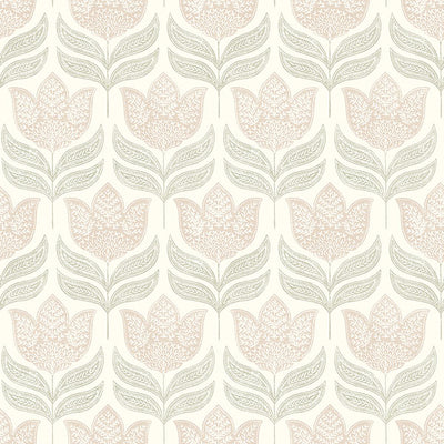 product image of Cathal Blush Tulip Block Print Wallpaper 577