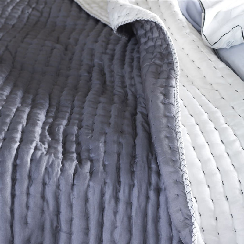 media image for chenevard chalk graphite silk quilt and shams design by designers guild 2 230