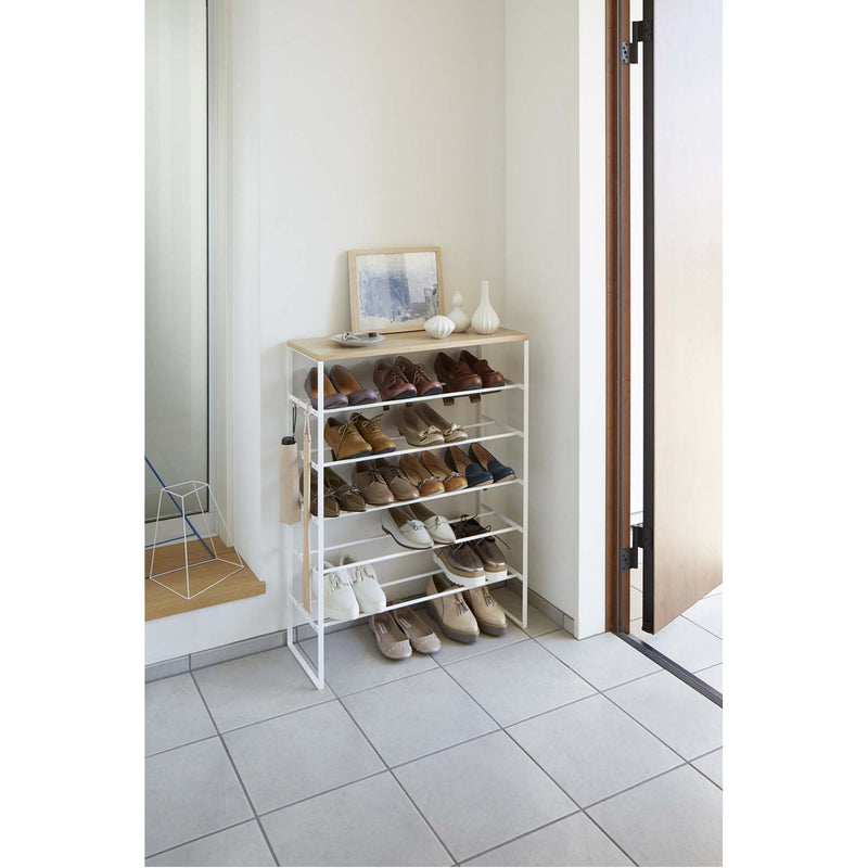 media image for Tower 6-Tier Wood Top Shoe Rack by Yamazaki 278