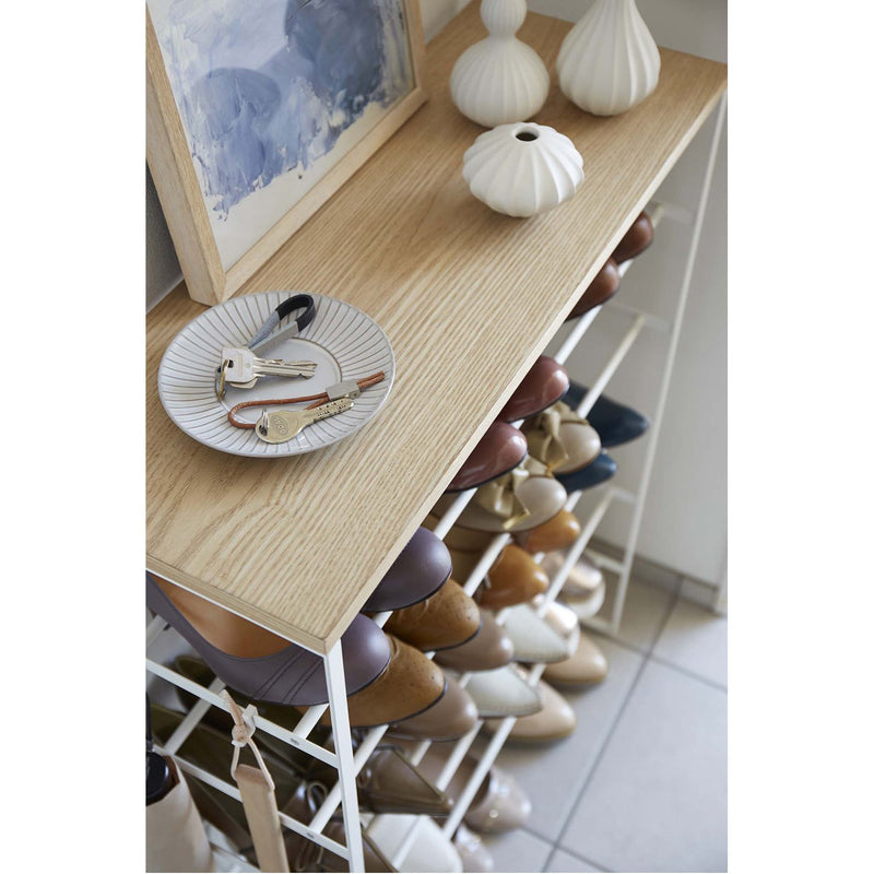 media image for Tower 6-Tier Wood Top Shoe Rack by Yamazaki 255