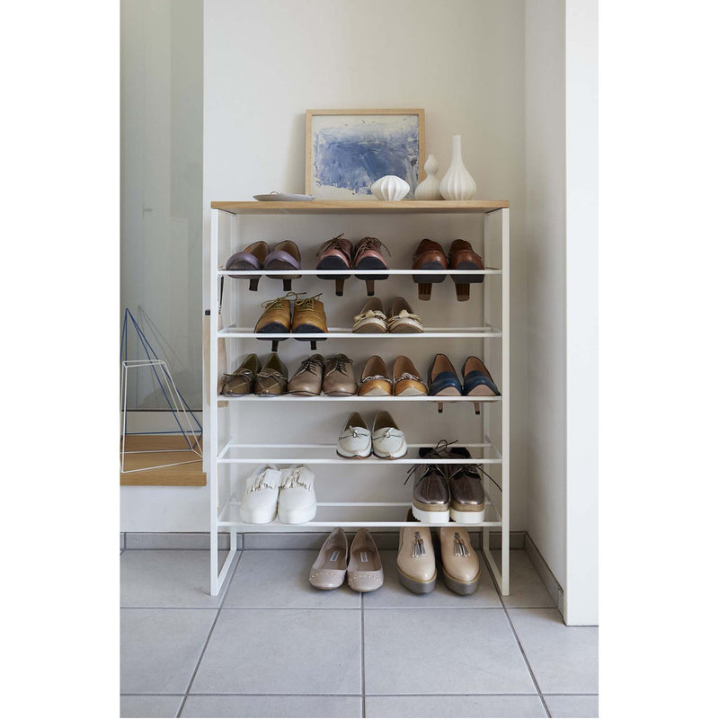 media image for Tower 6-Tier Wood Top Shoe Rack by Yamazaki 226