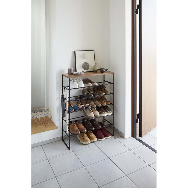 media image for Tower 6-Tier Wood Top Shoe Rack by Yamazaki 228