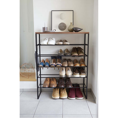 product image for Tower 6-Tier Wood Top Shoe Rack by Yamazaki 6