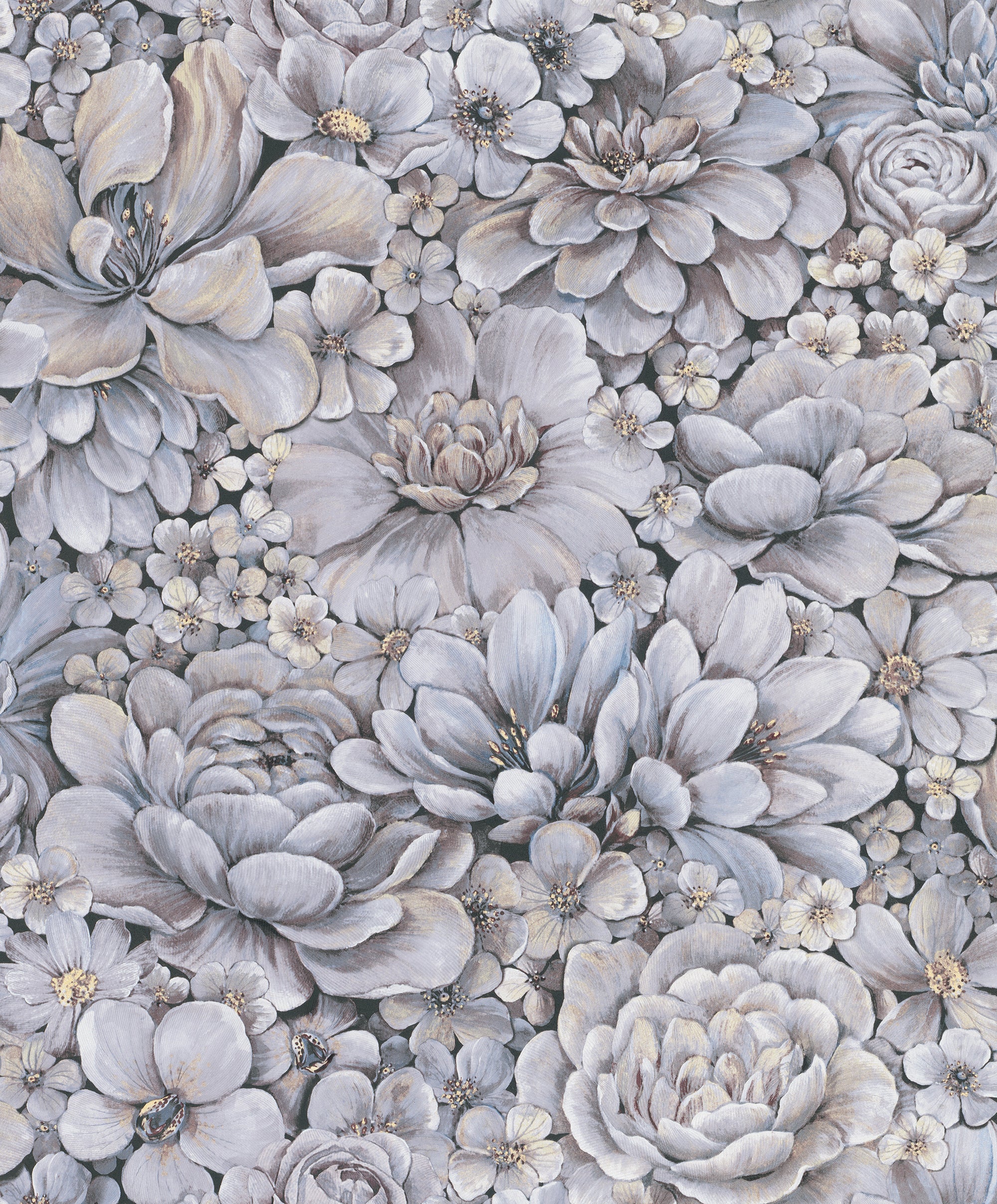 Shop Floral Texture Blue/Grey/White Wallpaper from Eden Collection Burke Decor