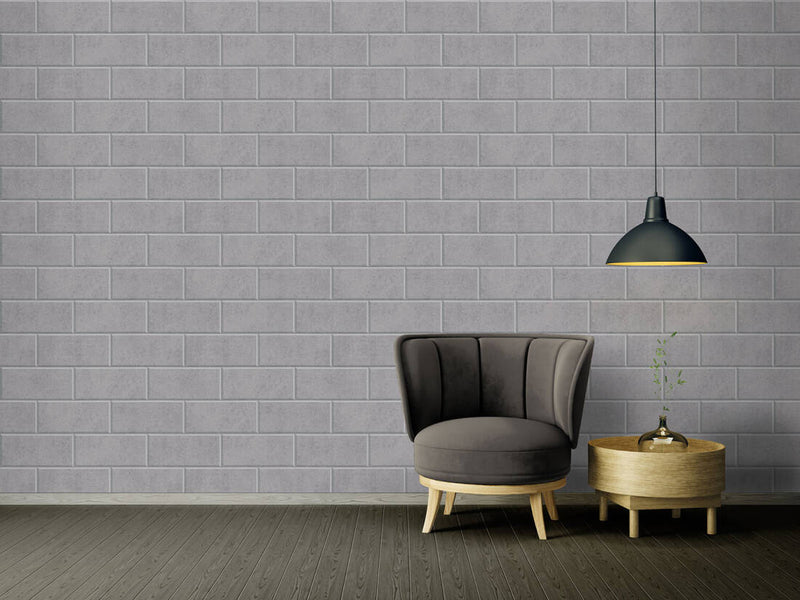 media image for Modern Bricks/Stones Textured Wallpaper in Medium Grey 241