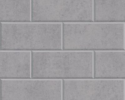 product image of Modern Bricks/Stones Textured Wallpaper in Medium Grey 583