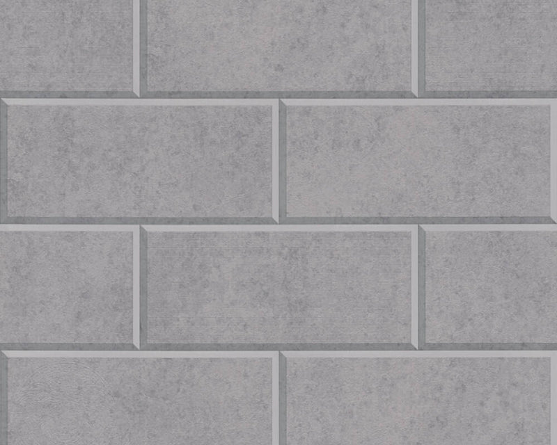 media image for Modern Bricks/Stones Textured Wallpaper in Medium Grey 268