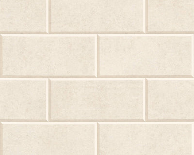 product image for Modern Bricks/Stones Textured Wallpaper in Beige/Cream 90