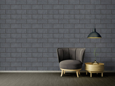 product image for Modern Bricks/Stones Textured Wallpaper in Dark Grey 78