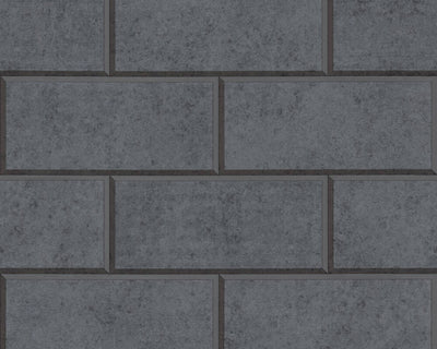 product image of Modern Bricks/Stones Textured Wallpaper in Dark Grey 50