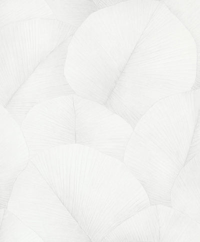 product image of Palm Leaf Wallpaper in Grey/White 513