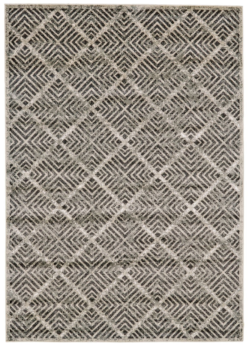 media image for Alessandria Gray and Ivory Rug by BD Fine Flatshot Image 1 213