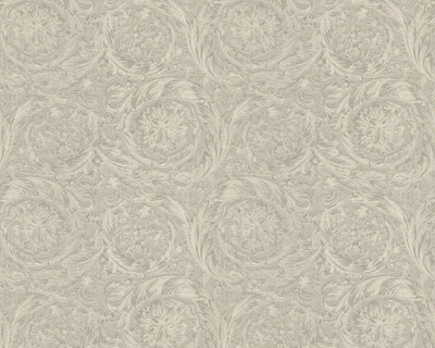 product image for Baroque Textured Damask Wallpaper in Neutrals/Silver from the Versace IV Collection 55