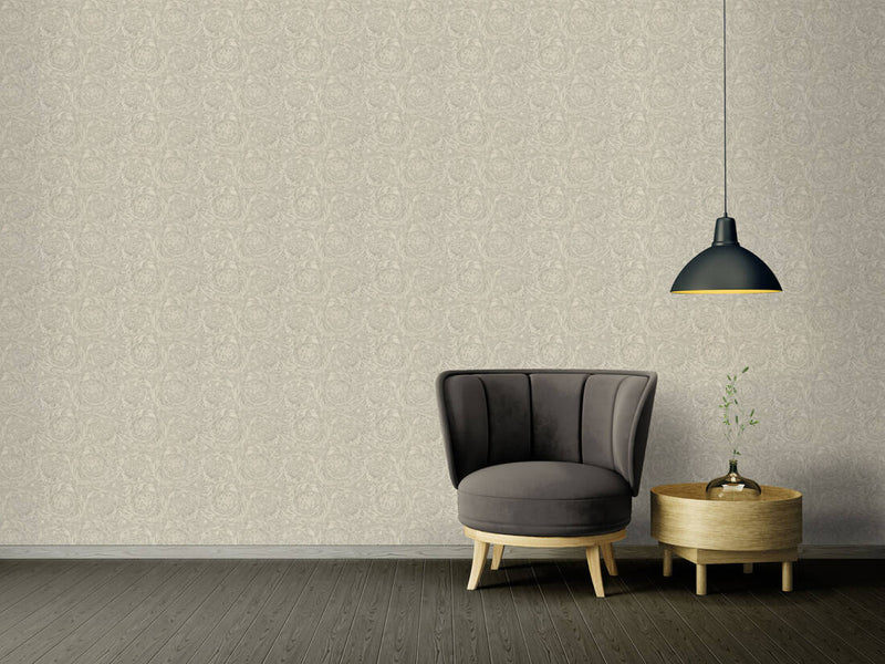 media image for Baroque Textured Damask Wallpaper in Neutrals/Silver from the Versace IV Collection 271