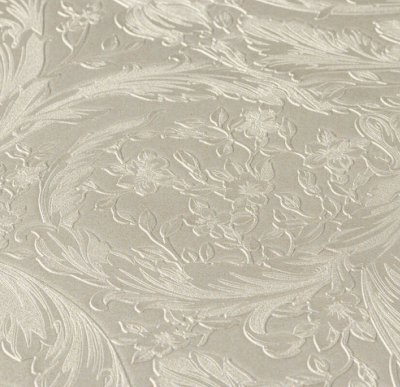 media image for Baroque Textured Damask Wallpaper in Neutrals/Silver from the Versace IV Collection 238
