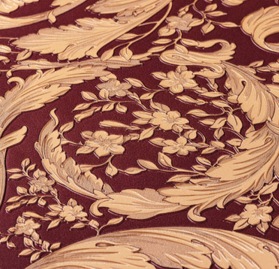 product image for Baroque Textured Damask Wallpaper in Red/Beige from the Versace IV Collection 63