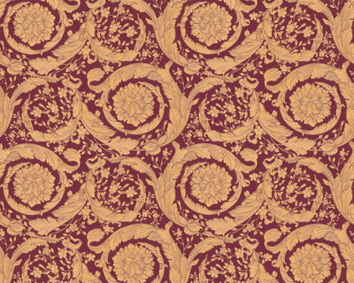 product image for Baroque Textured Damask Wallpaper in Red/Beige from the Versace IV Collection 63
