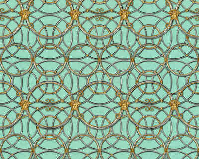 product image for Modern Geometric Textured Wallpaper in Green/Metallics from the Versace IV Collection 23