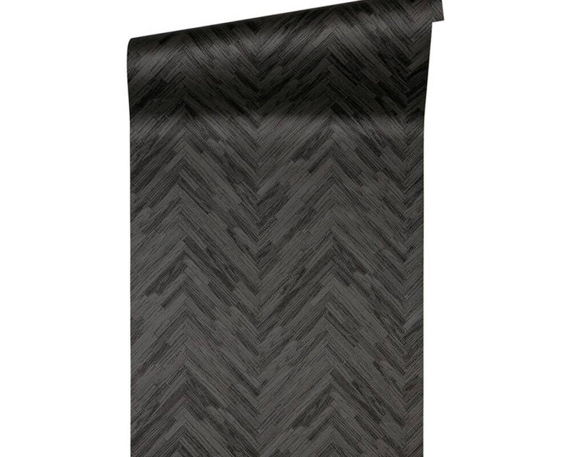 media image for Cottage Wood Textured Wallpaper in Black/Grey from the Versace IV Collection 266