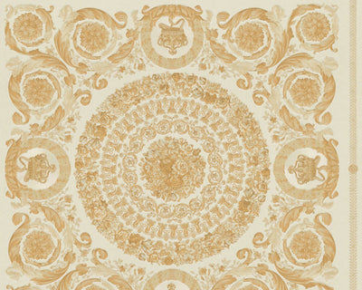 product image for Classical Tile Baroque Textured Wallpaper in Gold/Cream from the Versace IV Collection 40