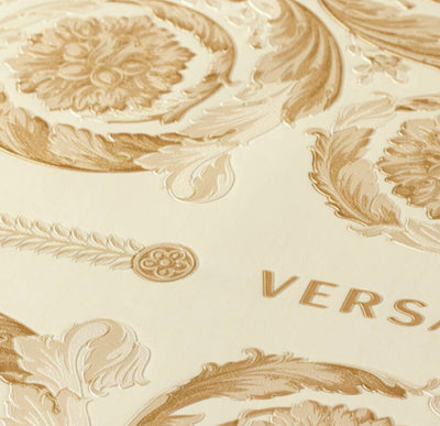 product image for Classical Tile Baroque Textured Wallpaper in Gold/Cream from the Versace IV Collection 29
