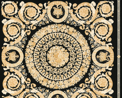product image for Classical Tile Baroque Textured Wallpaper in Black/Cream from the Versace IV Collection 25