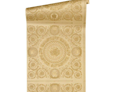 product image for Classical Tile Baroque Textured Wallpaper in Gold from the Versace IV Collection 2
