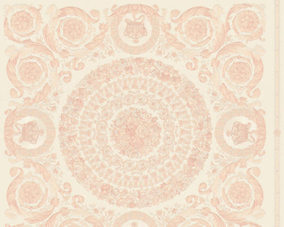 product image for Classical Tile Baroque Textured Wallpaper in Pink/Ivory from the Versace IV Collection 72