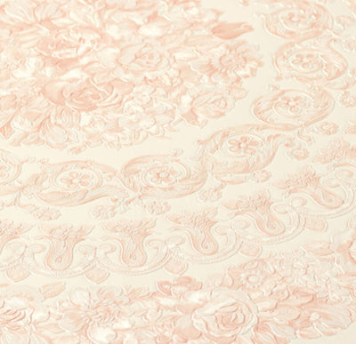 product image of Classical Tile Baroque Textured Wallpaper in Pink/Ivory from the Versace IV Collection 578