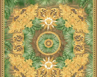 product image for Baroque Ornaments Textured Wallpaper in Brown/Multi by Versace Home 36