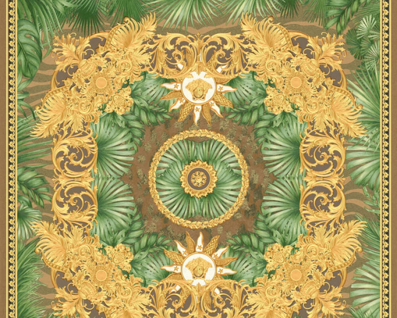 media image for Baroque Ornaments Textured Wallpaper in Brown/Multi by Versace Home 214
