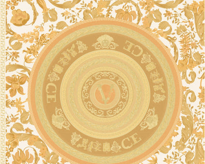 product image of Baroque Circle Textured Wallpaper in Gold/Orange by Versace Home 531