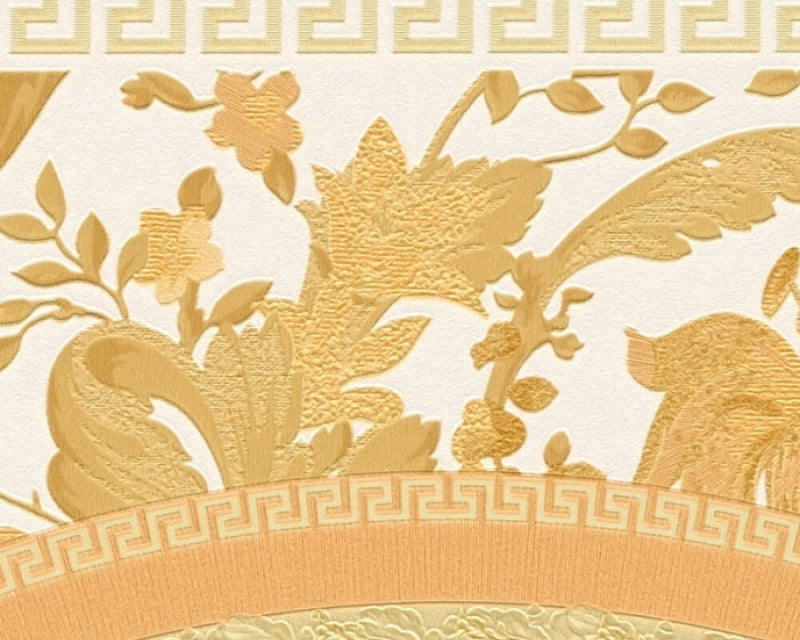 media image for Baroque Circle Textured Wallpaper in Gold/Orange from the Versace V Collection 213