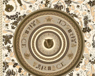 product image for Baroque Circle Textured Wallpaper in Black/Cream by Versace Home 62