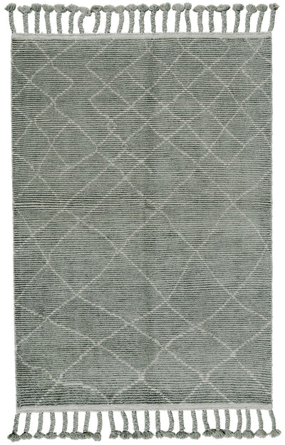 product image of Vail Hand Knotted Green and Gray Rug by BD Fine Flatshot Image 1 586