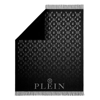 product image of Plaid Cashmere Monogram Black Throw 1 563