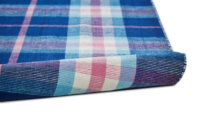 product image for Jens Hand Woven Bright Blue and Peony Pink Rug by BD Fine Roll Image 1 98