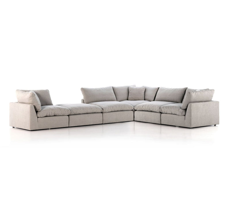 media image for Stevie 5-Piece Sectional Sofa w/ Ottoman in Various Colors Flatshot Image 1 217