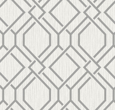 product image of Frege Grey Trellis Wallpaper from the Radiance Collection by Brewster Home Fashions 514