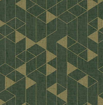 product image of Fairbank Evergreen Linen Geometric Wallpaper by Scott Living 522