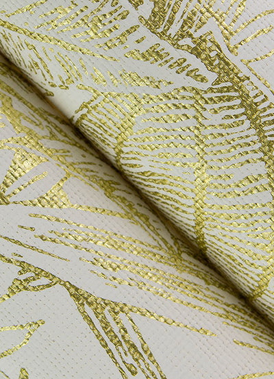 product image for Brentwood Yellow Palm Leaves Wallpaper by Scott Living 79