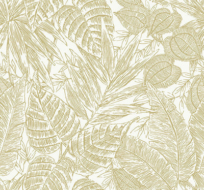 product image for Brentwood Yellow Palm Leaves Wallpaper by Scott Living 33