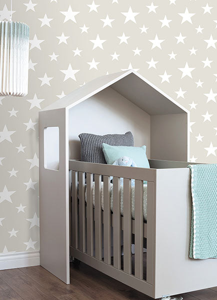 media image for Amira Taupe Stars Wallpaper from the Fable Collection by Brewster 275