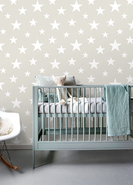 media image for Amira Taupe Stars Wallpaper from the Fable Collection by Brewster 228