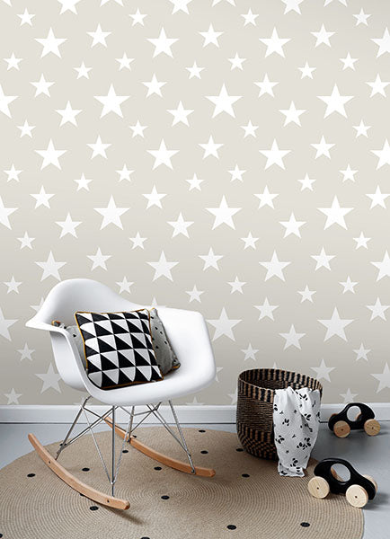 media image for Amira Taupe Stars Wallpaper from the Fable Collection by Brewster 244