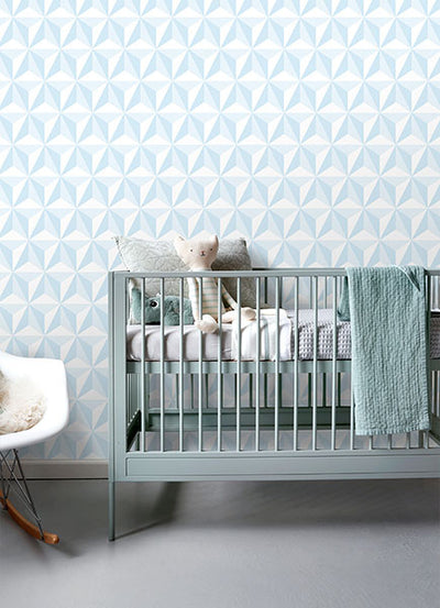 product image for Adella Sky Blue Geometric Wallpaper from the Fable Collection by Brewster 98