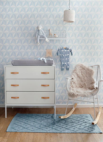 media image for Adella Sky Blue Geometric Wallpaper from the Fable Collection by Brewster 20